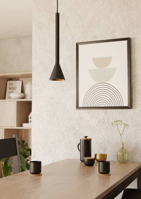 Eglo Cortaderas pendel Ø9,5 cm sort/guld